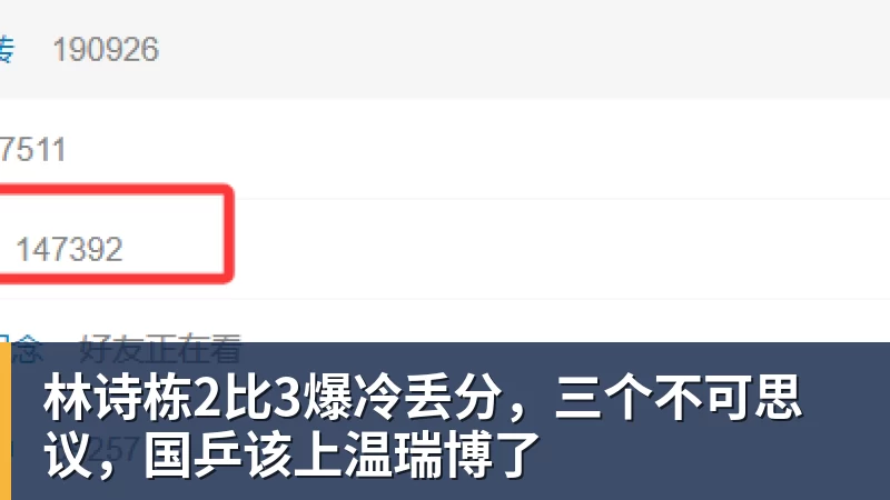 林诗栋2比3爆冷丢分，三个不可思议，国乒该上温瑞博了